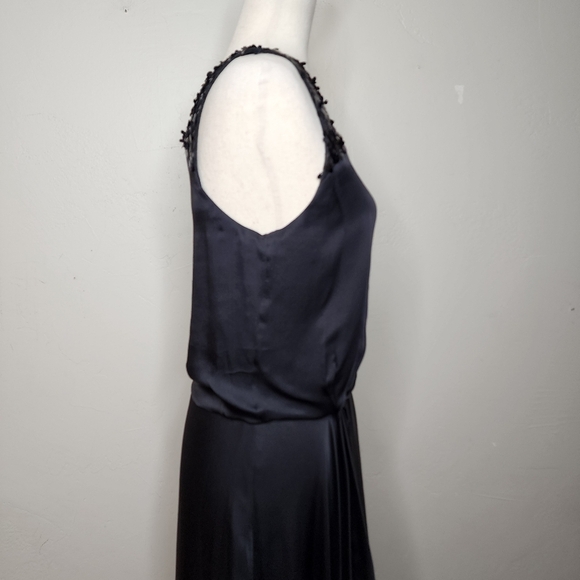Halston Heritage Black Silk and Sequin Asymmetrical Gown size 4 - Picture 5 of 13